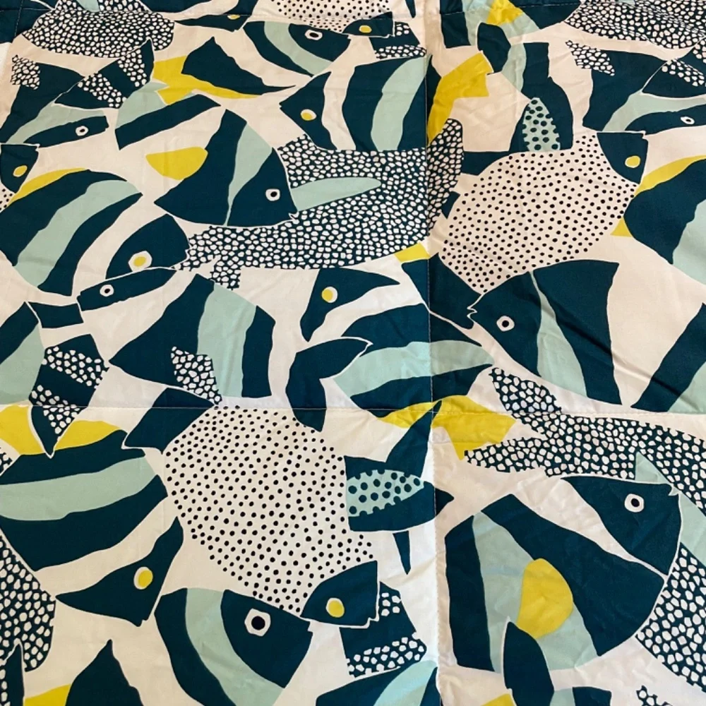 LANDS END Pureloft Printed COMFORTER Size: KING New Color: Baltic Teal Fish